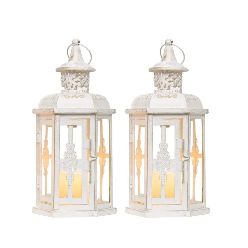 10 inch High Vintage Style Hanging Lantern（Set of 2 ）