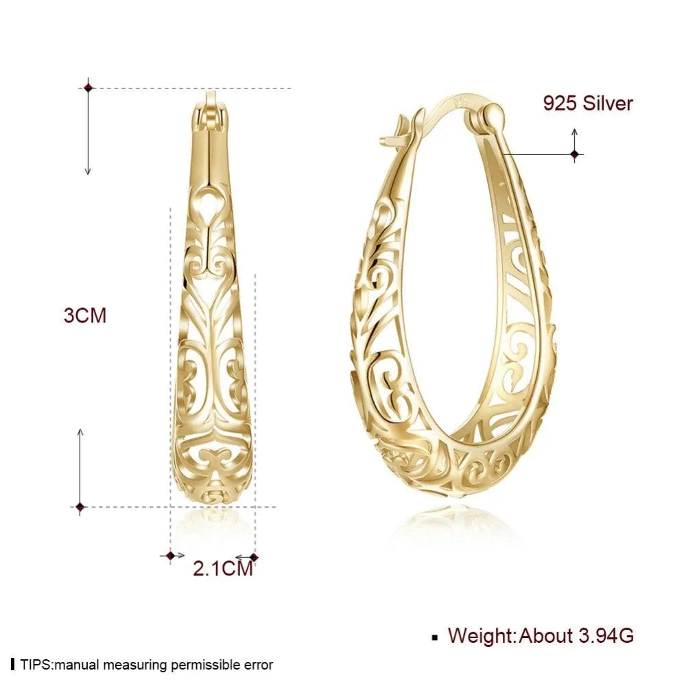 925 Sterling Silver Vintage Hoop Earrings