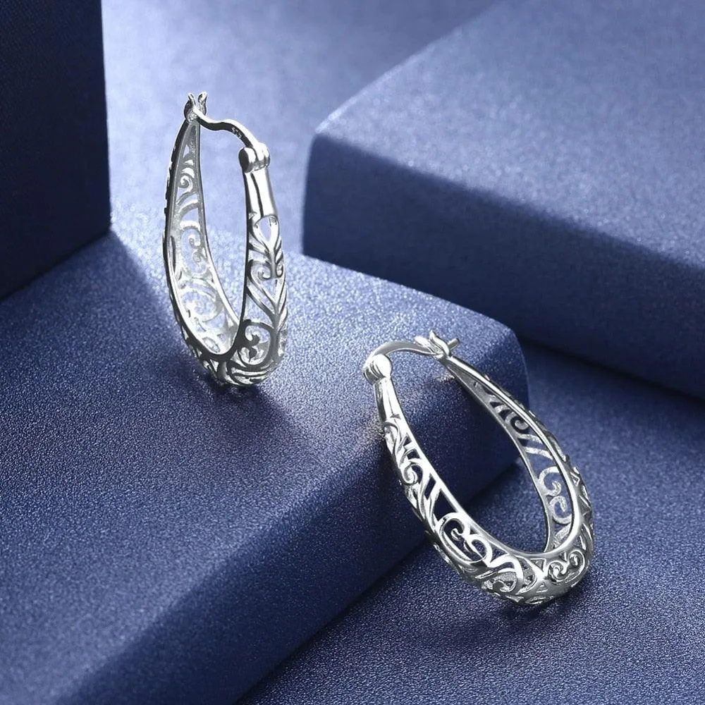 925 Sterling Silver Vintage Hoop Earrings