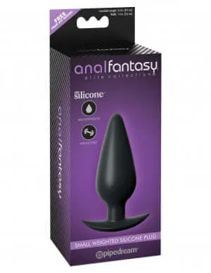 Anal Fantasy Elite Collection Small Weighted Silicone Butt Plug Black