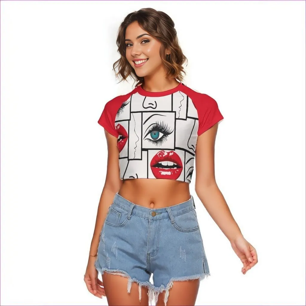 Attributes Womens Raglan Cropped T-shirt