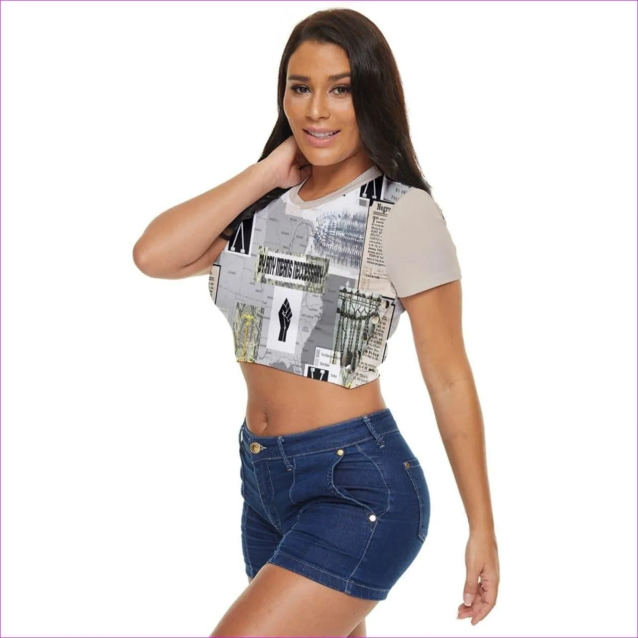 B.A.M.N Side Button Cropped Tee