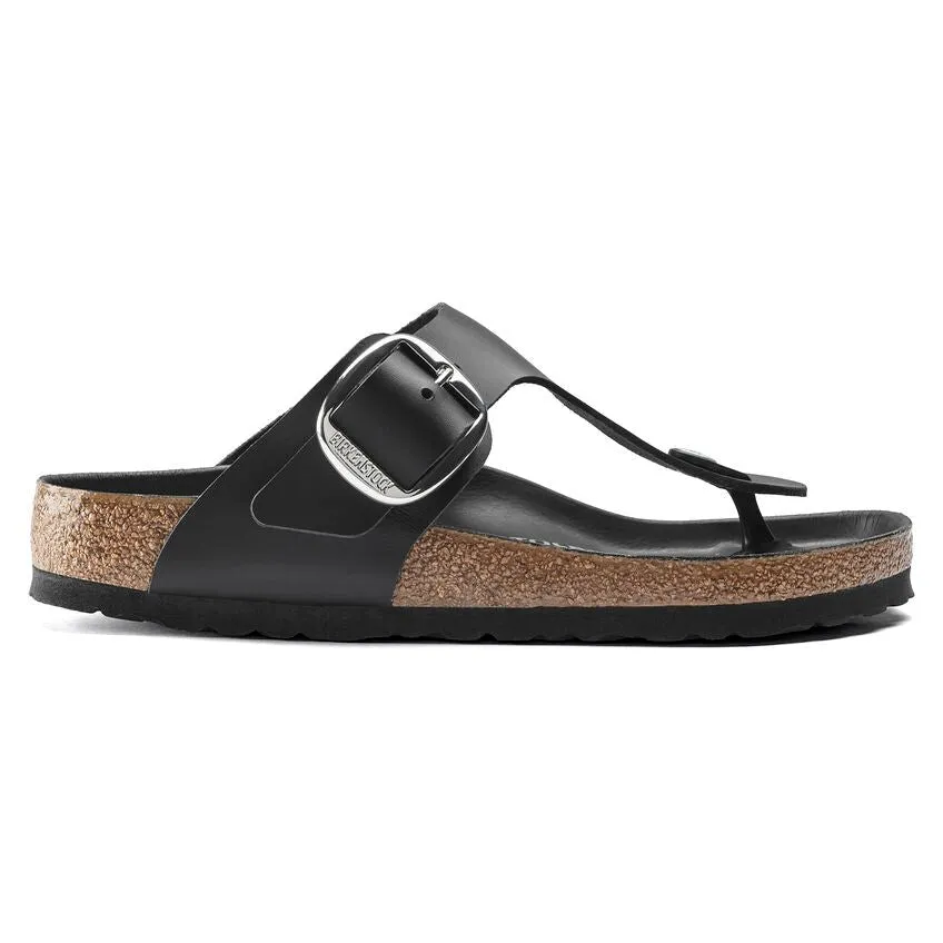 Birkenstock Women's Gizeh Big Buckle - Black Oiled Leather