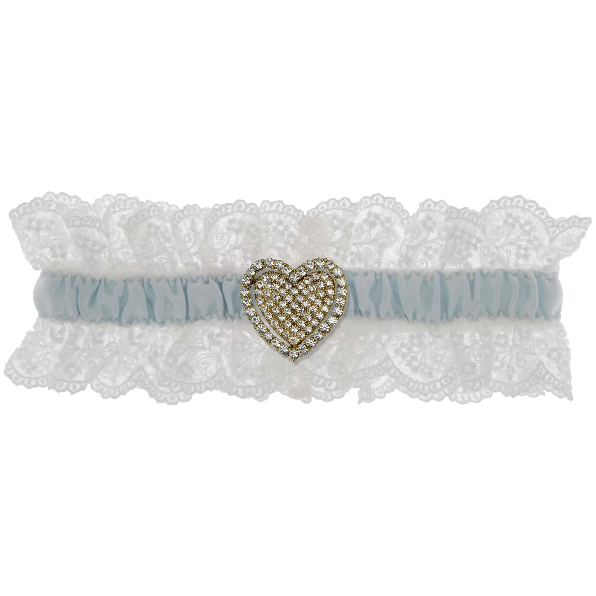 Blue Belle Wedding Garter - White