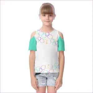 Bubbles Kids Cold Shoulder T-shirt With Ruffle Sleeves