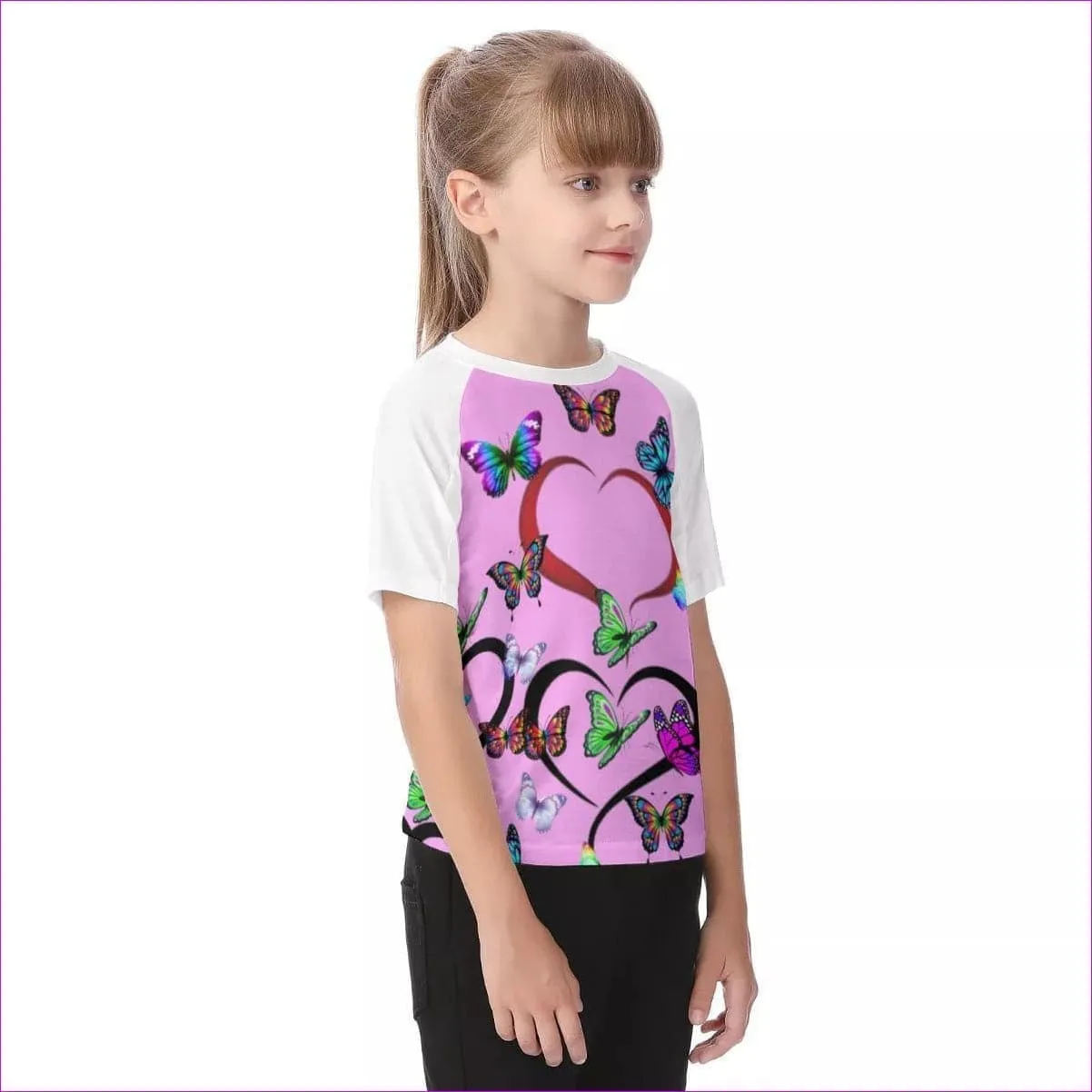 Butterfly Love Kids Raglan Sleeve T-shirt