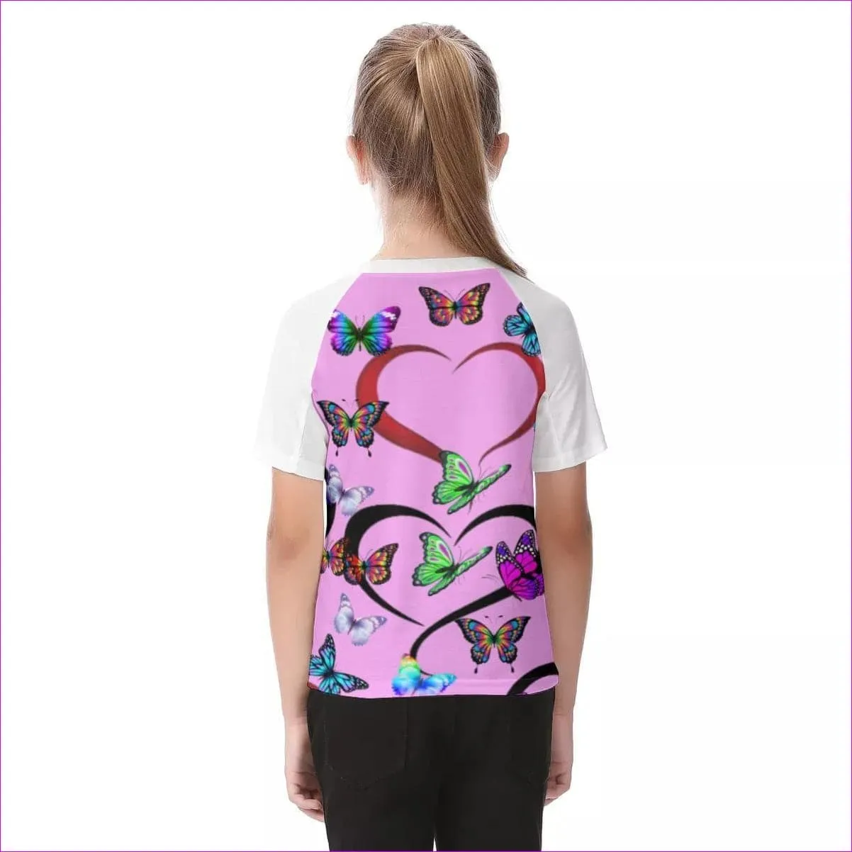 Butterfly Love Kids Raglan Sleeve T-shirt