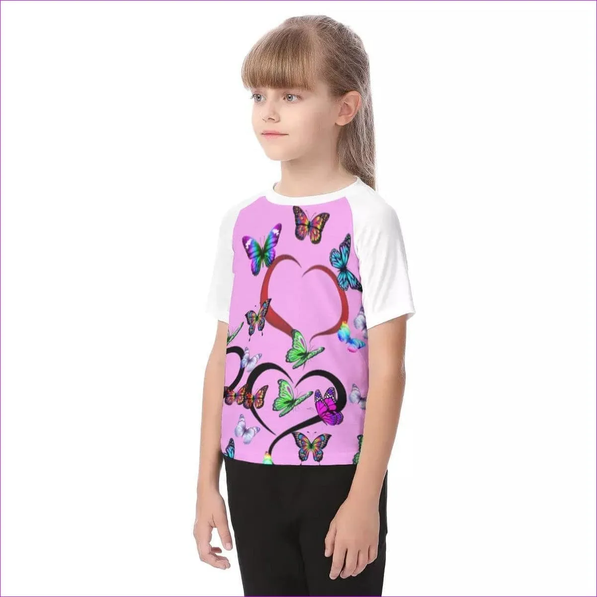 Butterfly Love Kids Raglan Sleeve T-shirt