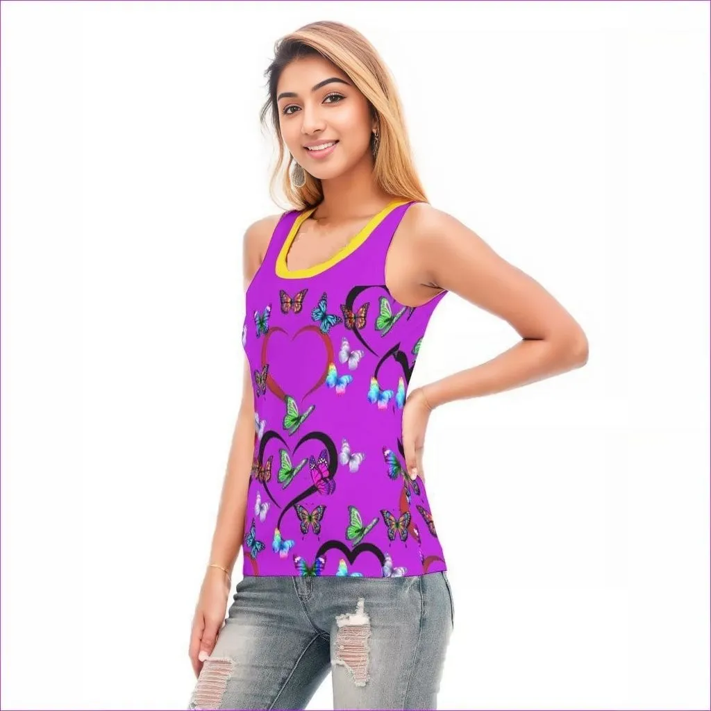 Butterfly Love Womens Skinny Sport Tank Top