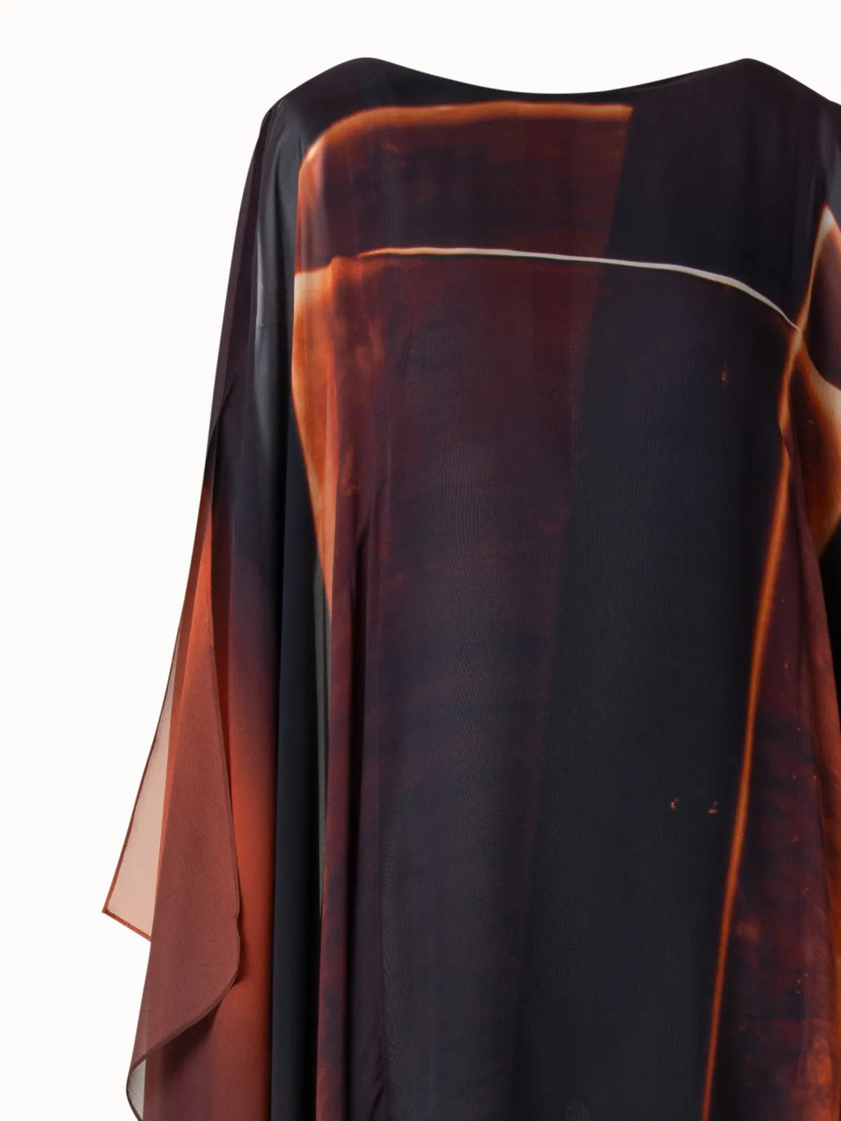 Caftan Silk Gown with Tube Print