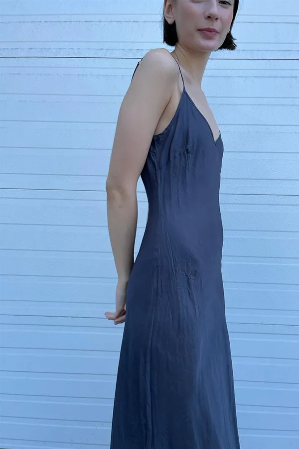 Calf-Length Bias Long Slip in Charcoal