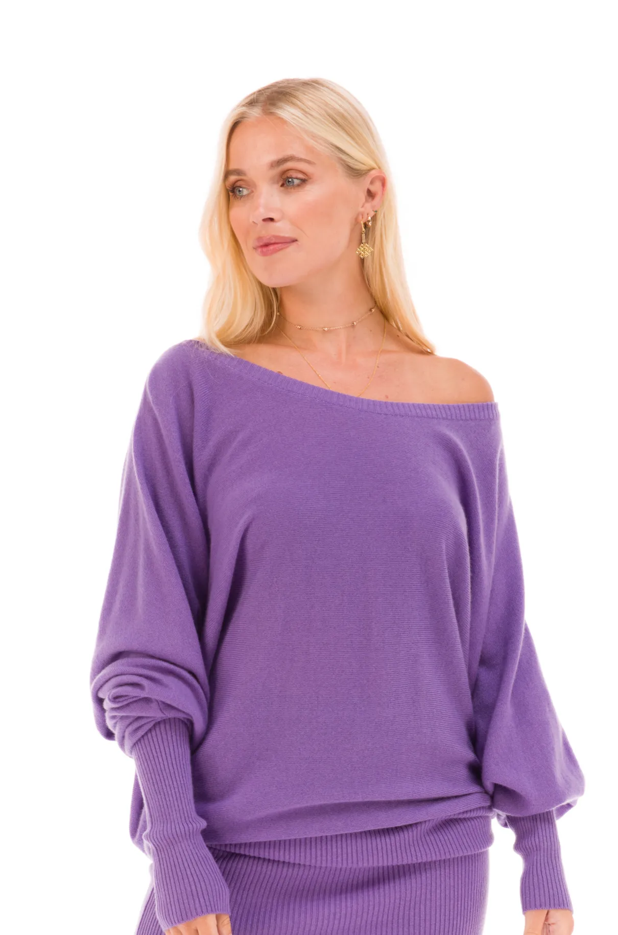 CASHMERE RAGLAN JUMPER AMETHYST