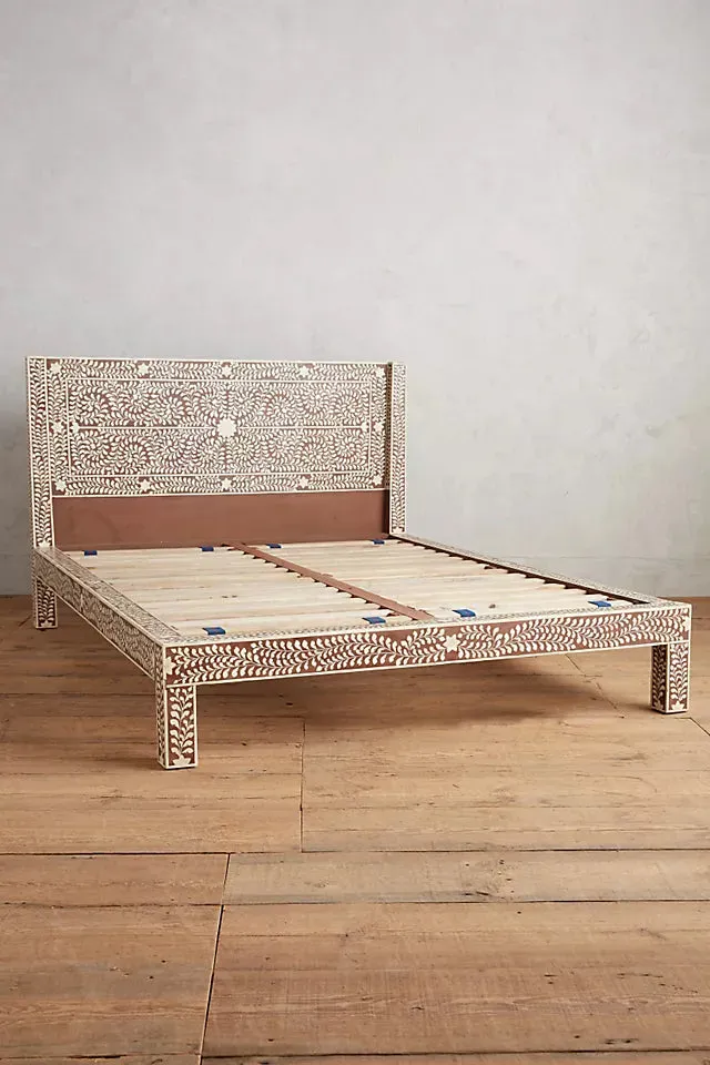 Cozy Bone Inlay Bed Brown