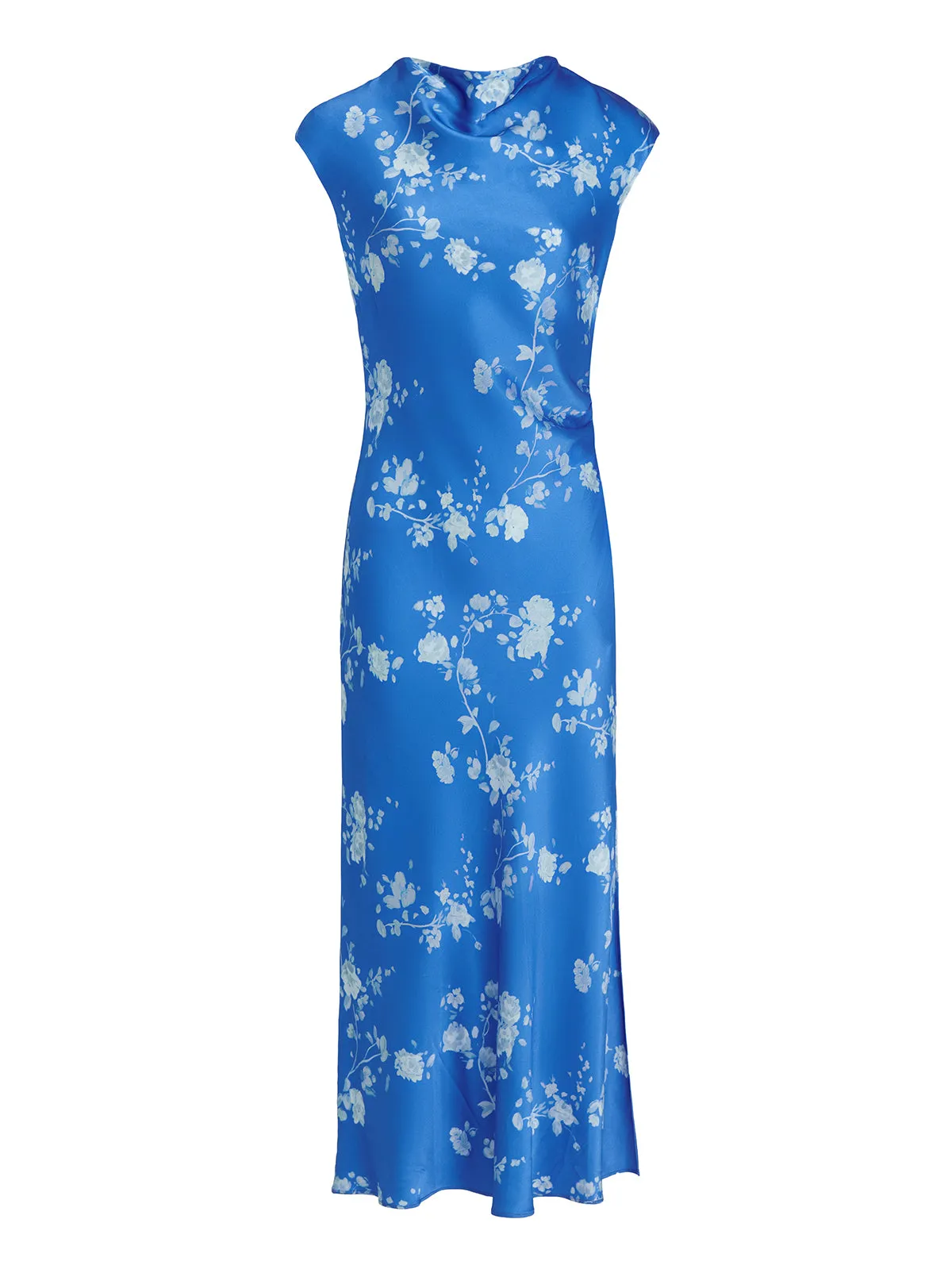 Daniella Blue Trailing Floral Print Dress