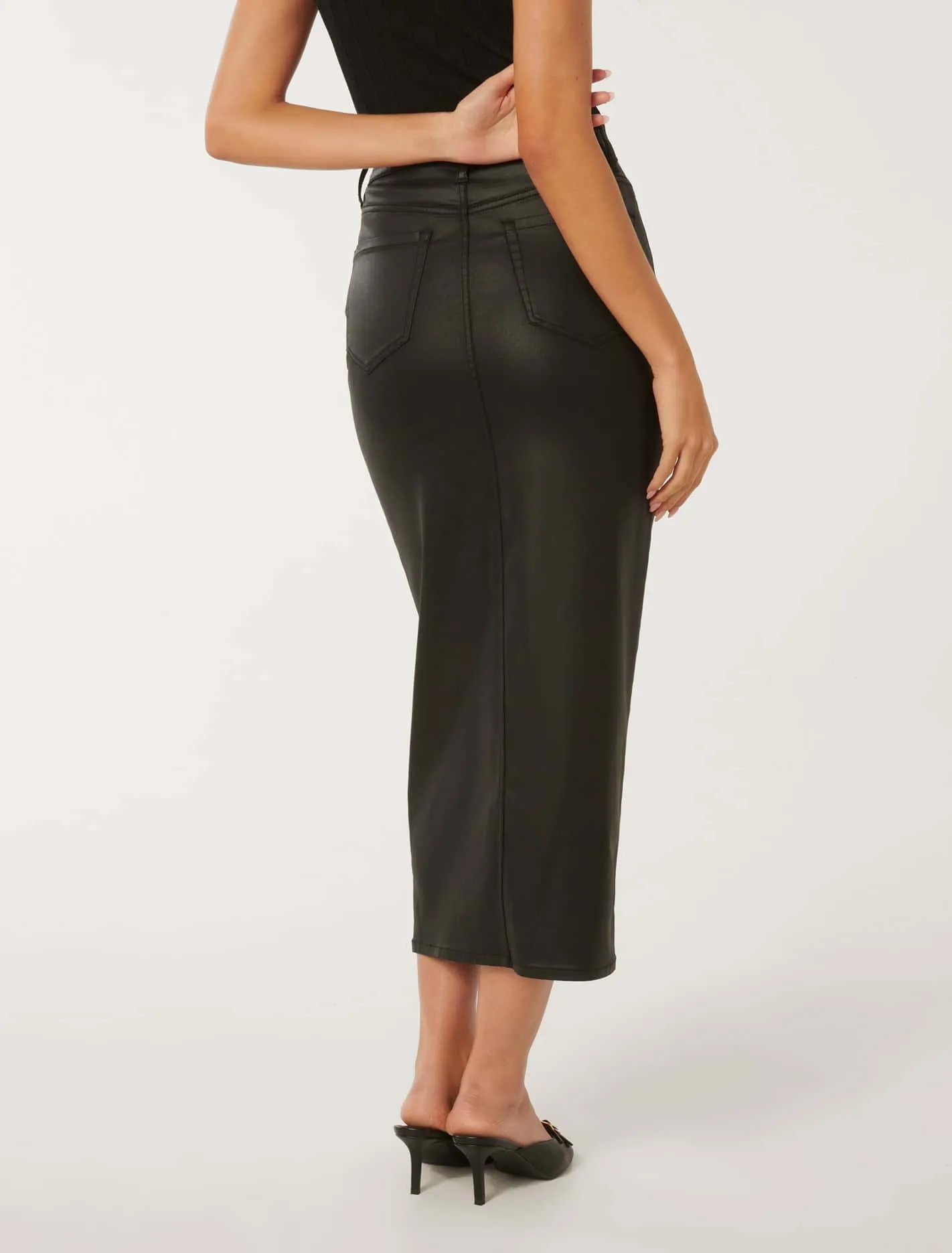 Danni Coated Midi Skirt