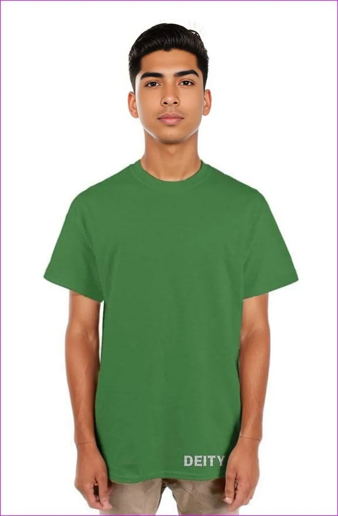 Deity Embroidered Premium Mens Green Tshirt