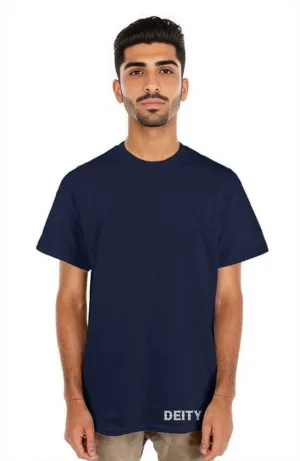 Deity Embroidered Premium Mens Navy Tshirt