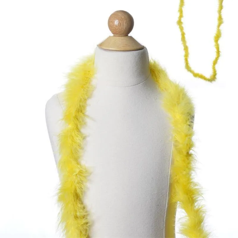 Deluxe Marabou Ostrich Feather Boa-Lemon Yellow -2 Yards