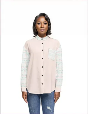 Easy Days Long Sleeve Button Up Casual Shirt Top