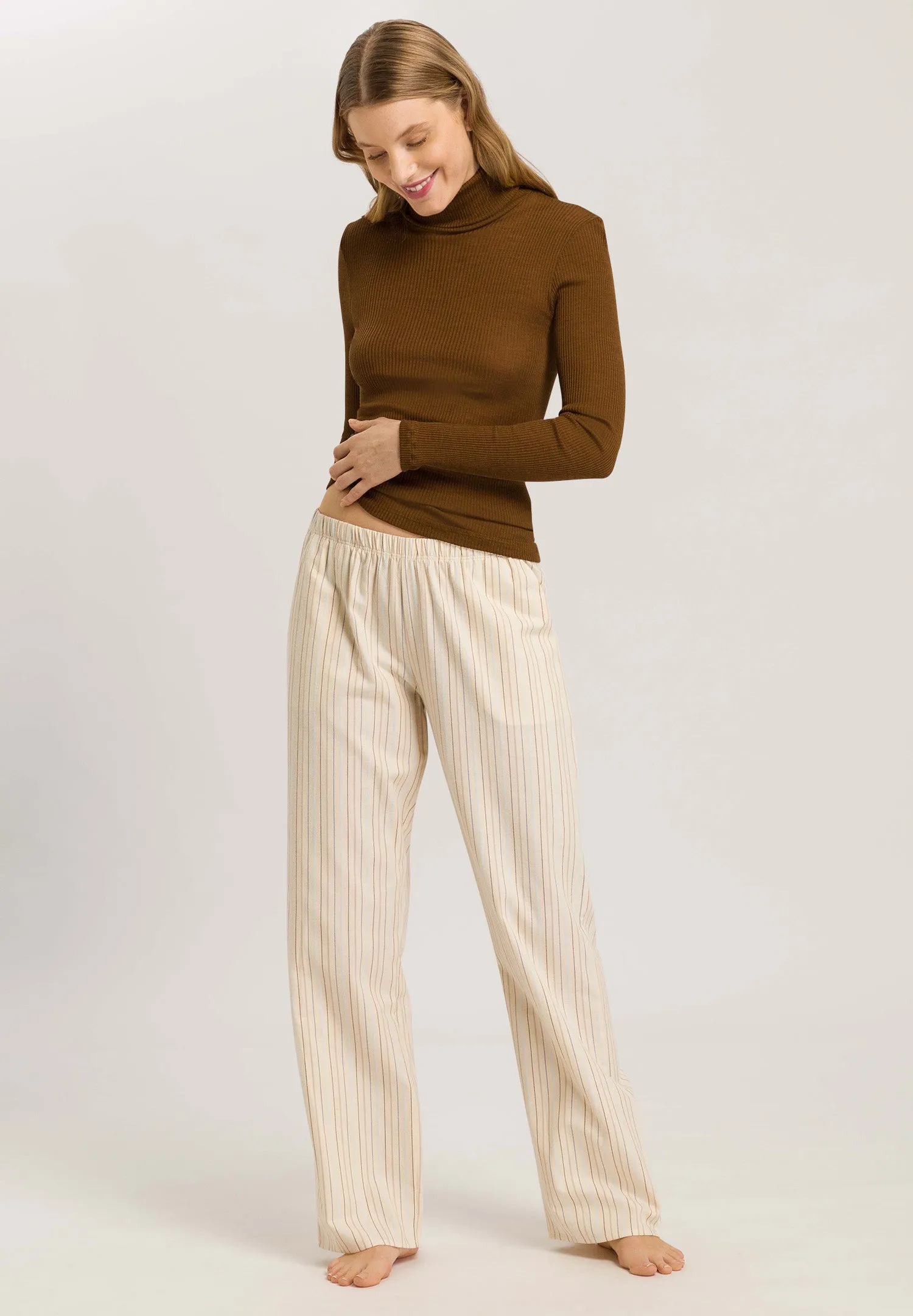 Ellis Ribbed Wool And Silk Turtleneck | Gingerbread 70967-1789