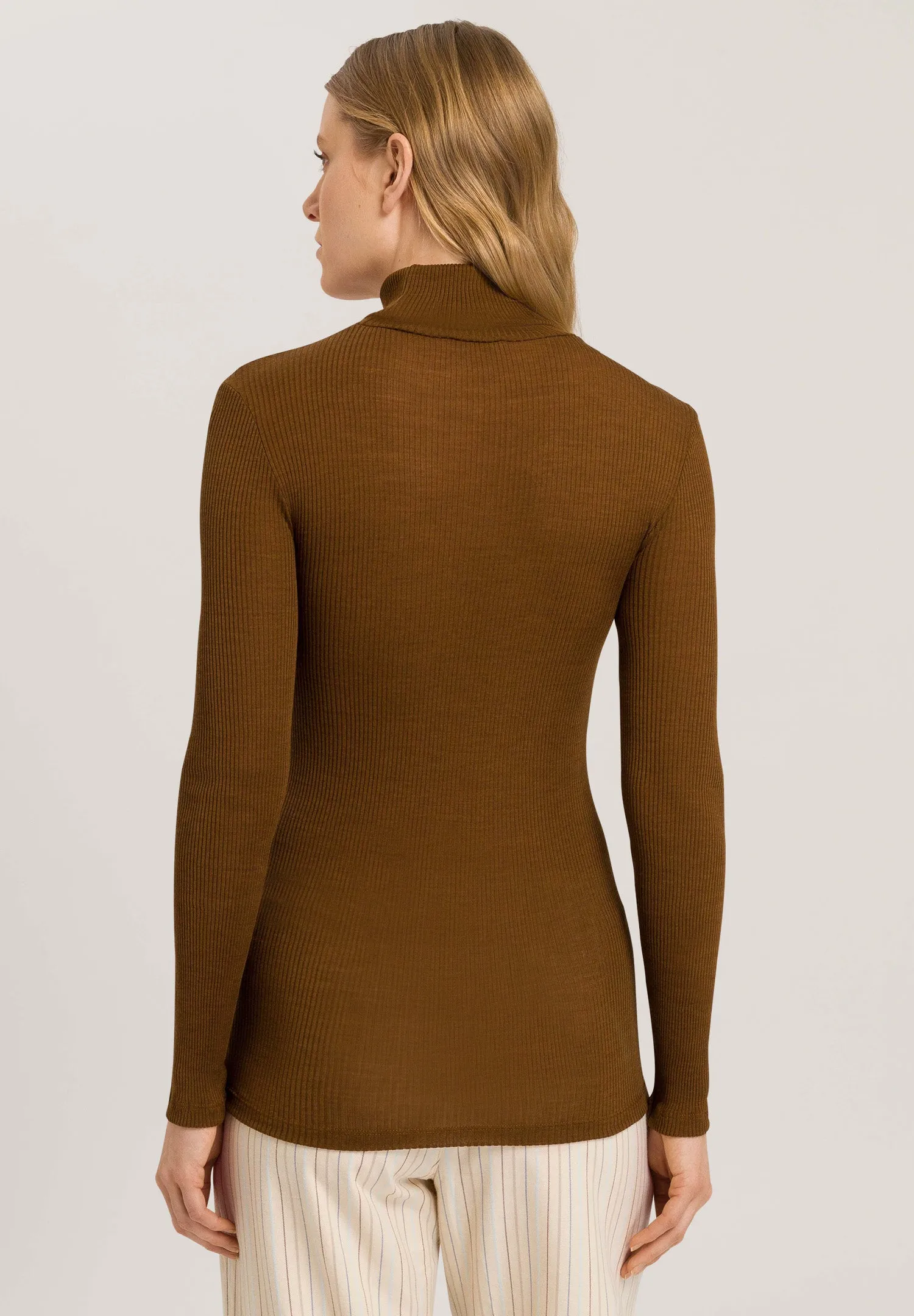 Ellis Ribbed Wool And Silk Turtleneck | Gingerbread 70967-1789