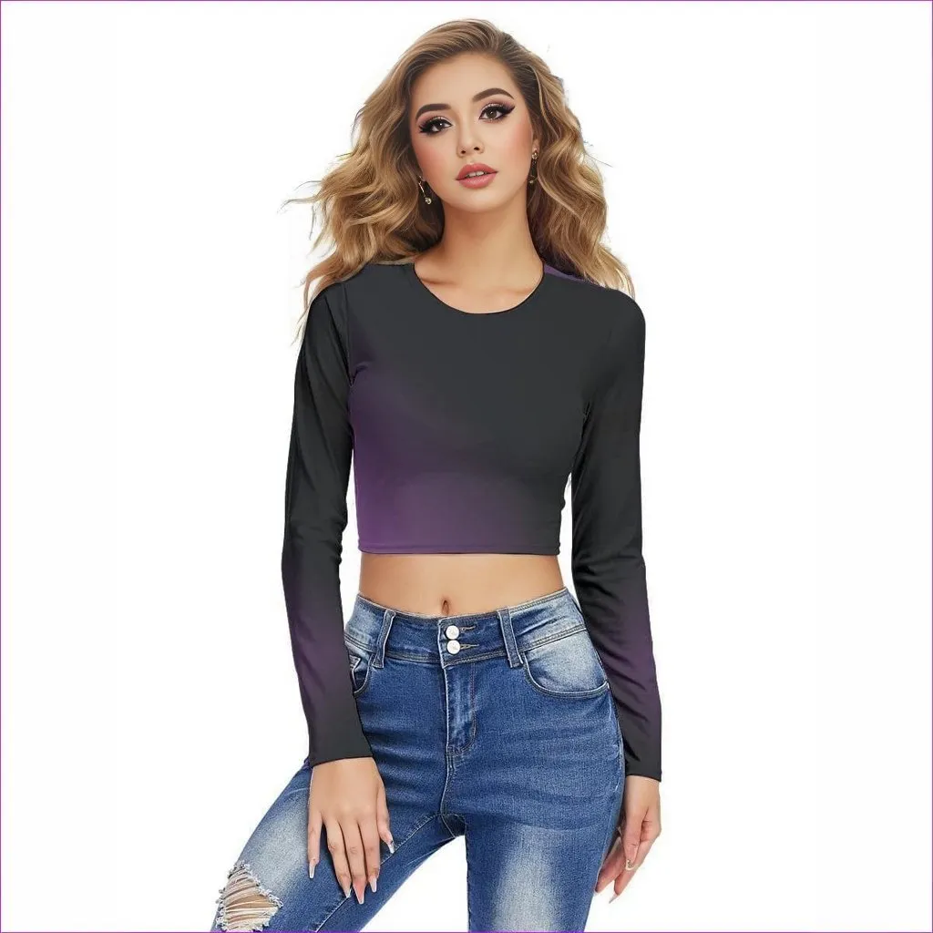 Fade Womens Round Neck Crop Top T-Shirt