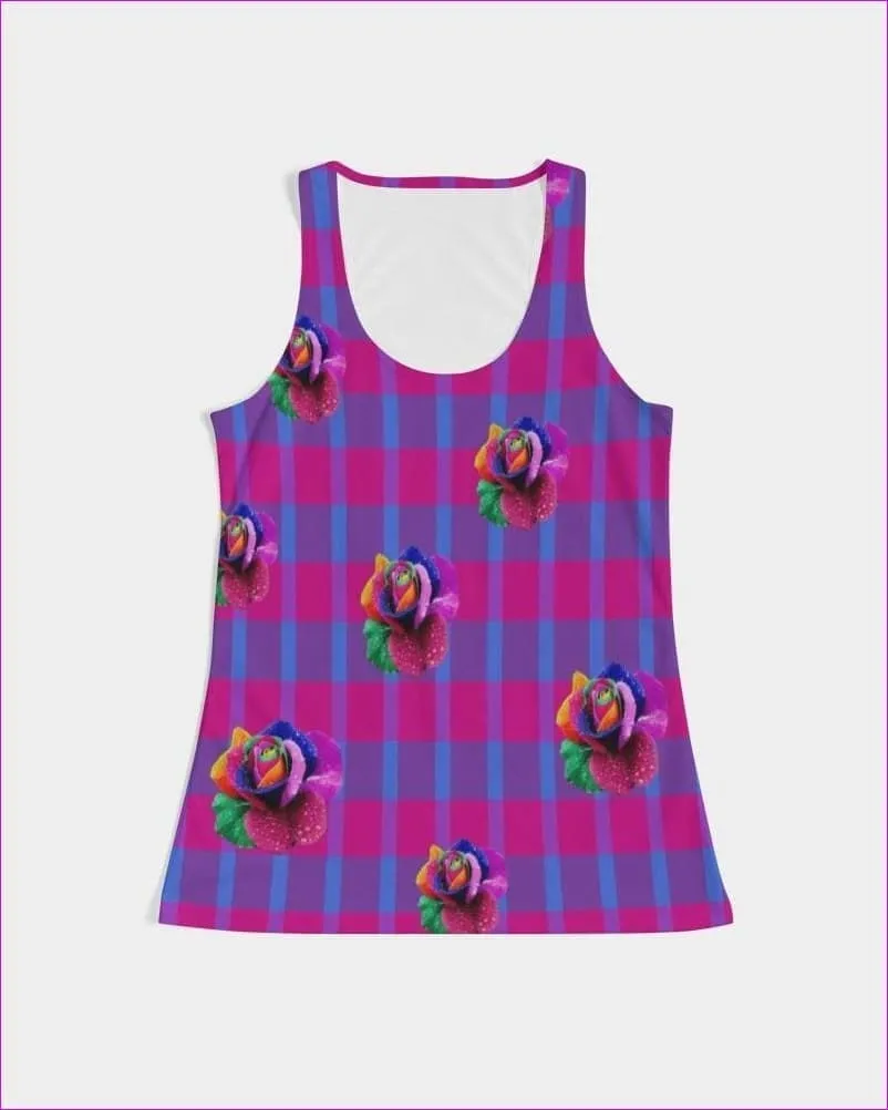 Floral Reign Plaid Womens Tank