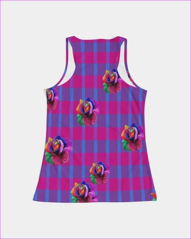 Floral Reign Plaid Womens Tank