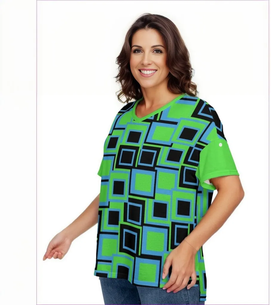 Funky² Womens Drop-shoulder Short Sleeve T-shirt With Sleeve Loops(Plus Size)