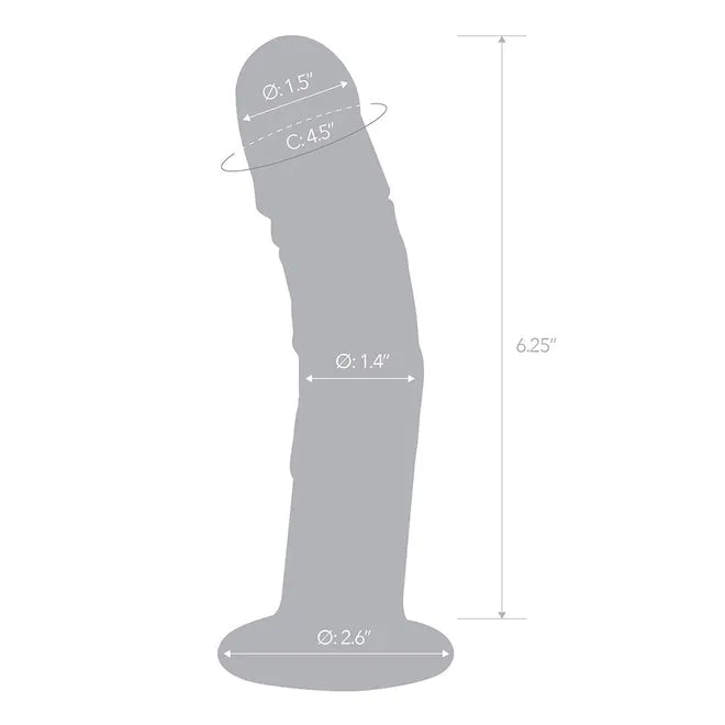 Glas 7 Curved Realistic Glass Dildo W Veins "