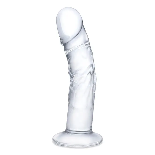 Glas 7 Curved Realistic Glass Dildo W Veins "