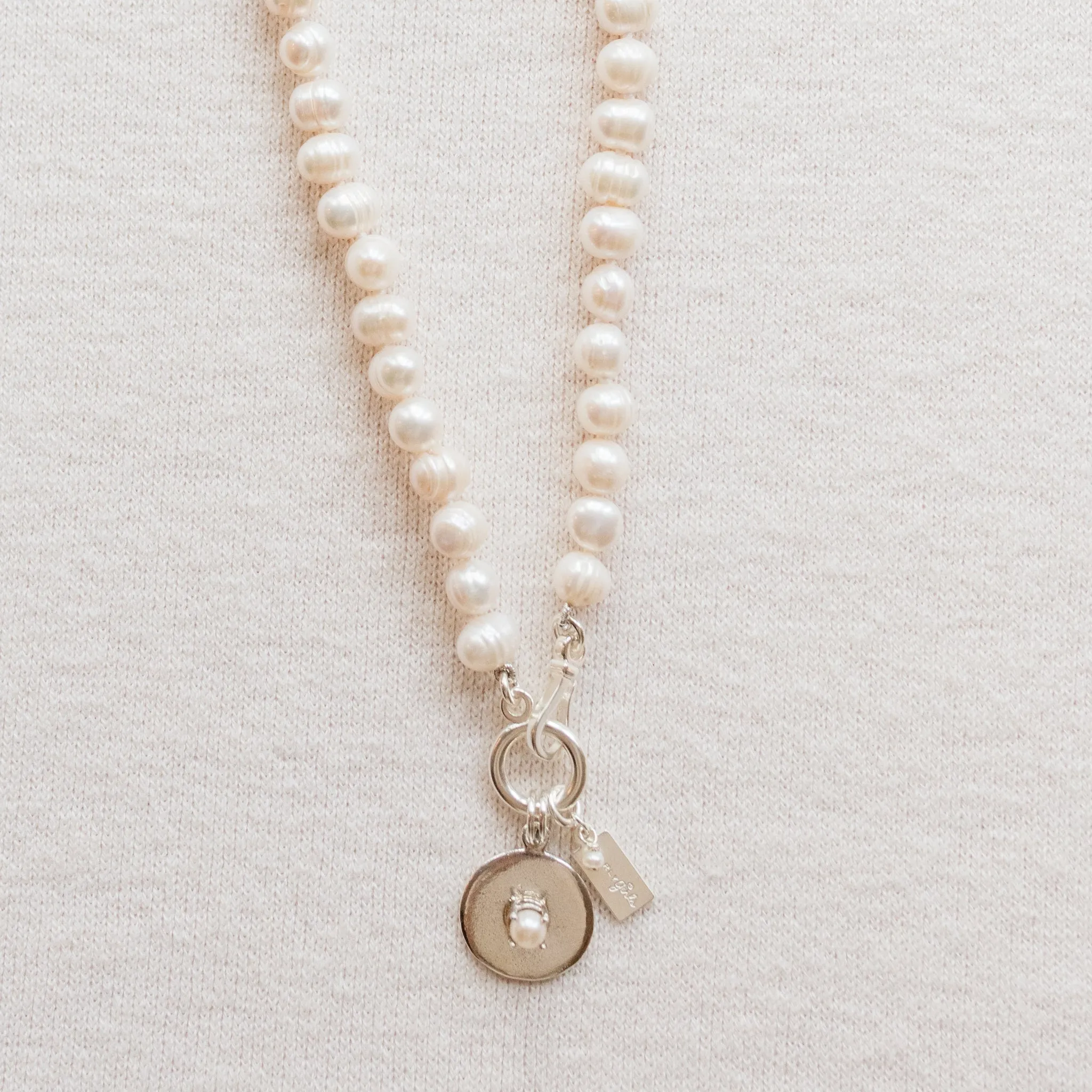 Hannah Pearl Necklace | Ring Pearls & Sterling Silver Accents | By Pearly Girls