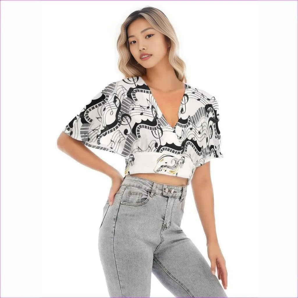 Keys Womens Bat Sleeve Crop Top