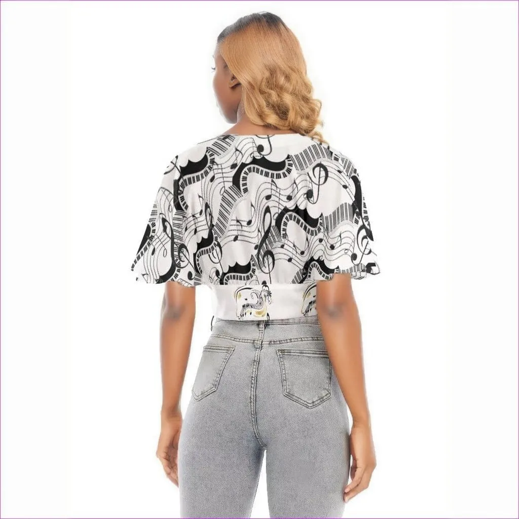 Keys Womens Bat Sleeve Crop Top