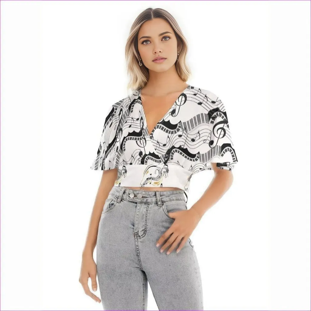 Keys Womens Bat Sleeve Crop Top