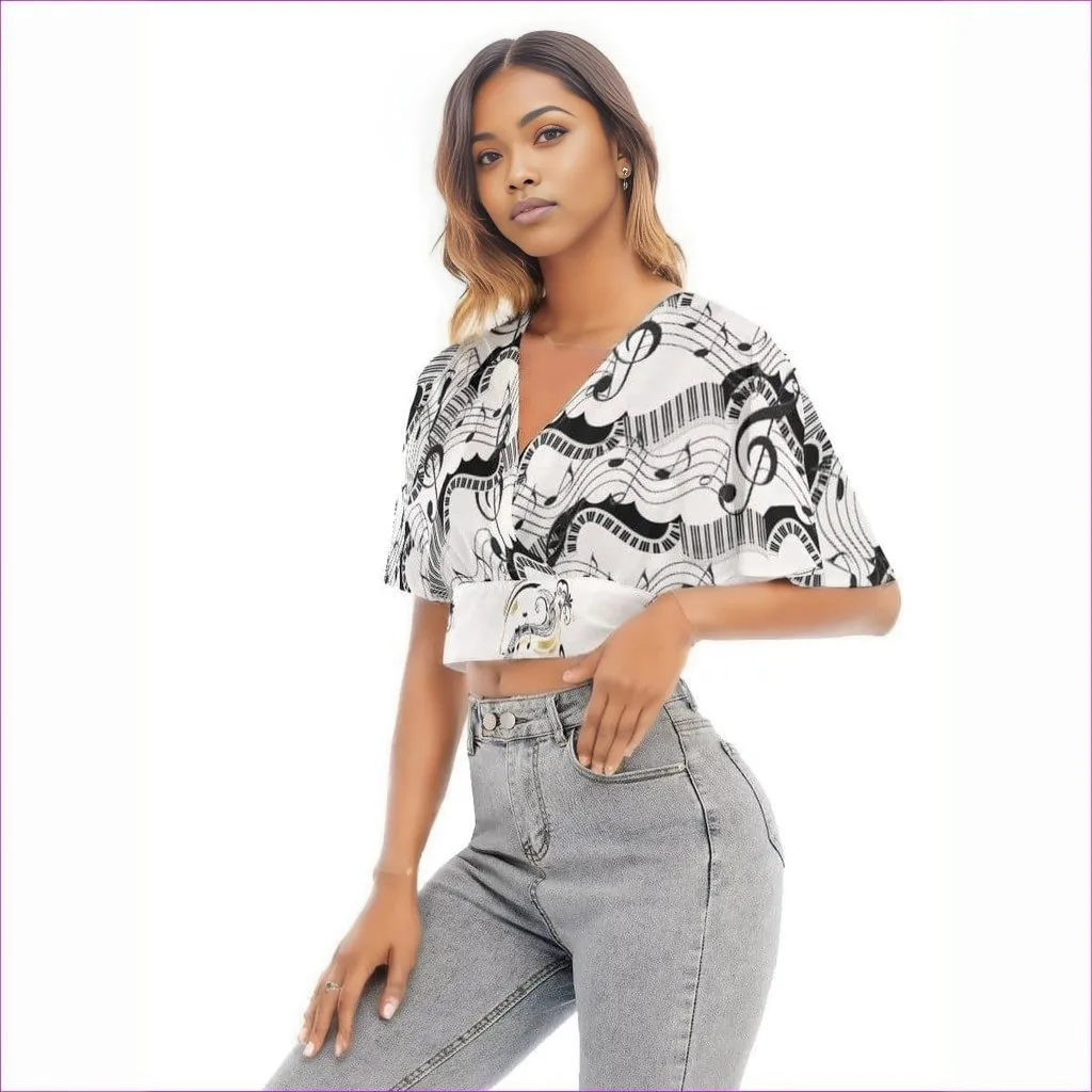 Keys Womens Bat Sleeve Crop Top