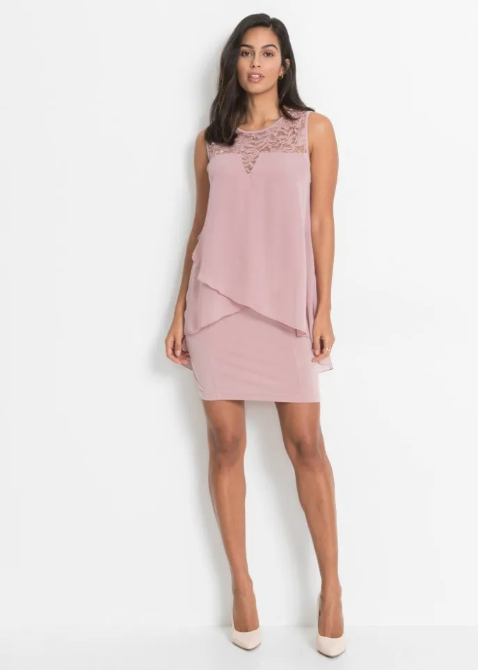 Knitted dress with chiffon Bodyflirt