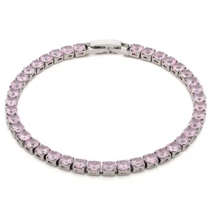 Light Pink Round Zirconia Tennis Bracelet