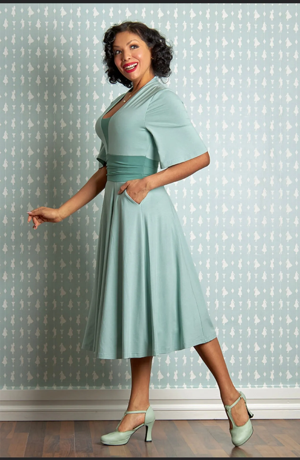 Loila-Minty Soft Summer Dress by Miss Candyfloss