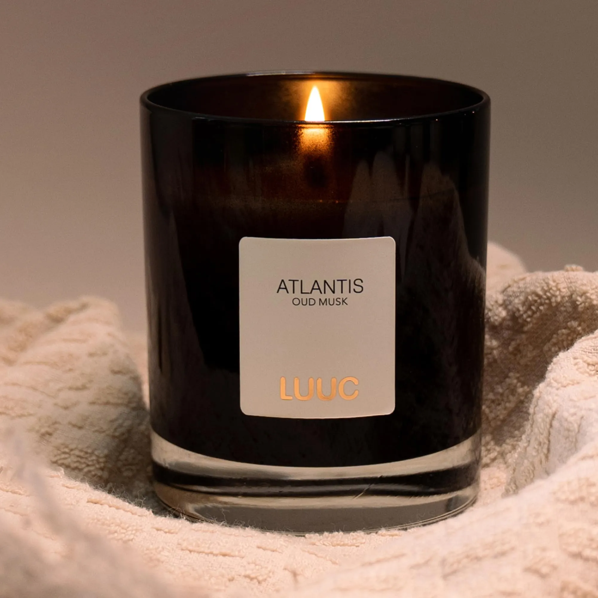 LUUC Atlantis Oud Musk Luxury Scented Perfumed Candle Gift Set for Home Decor, Bedroom, Livingroom | Festive Celebrations | Birthday | Wedding. Pack of 1