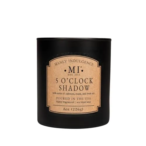 Manly Indulgence Scented Jar Candles for Men | 5 O'Clock Shadow – Oakmoss & Musk | Strong, Masculine Fragrance | Classic  Collection with Elegant Gift Box | Forged in America | New in 2024