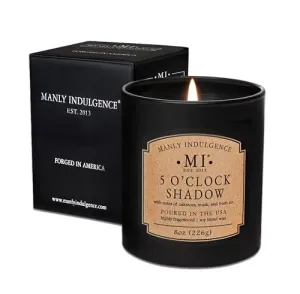 Manly Indulgence Scented Jar Candles for Men | 5 O'Clock Shadow – Oakmoss & Musk | Strong, Masculine Fragrance | Classic  Collection with Elegant Gift Box | Forged in America | New in 2024