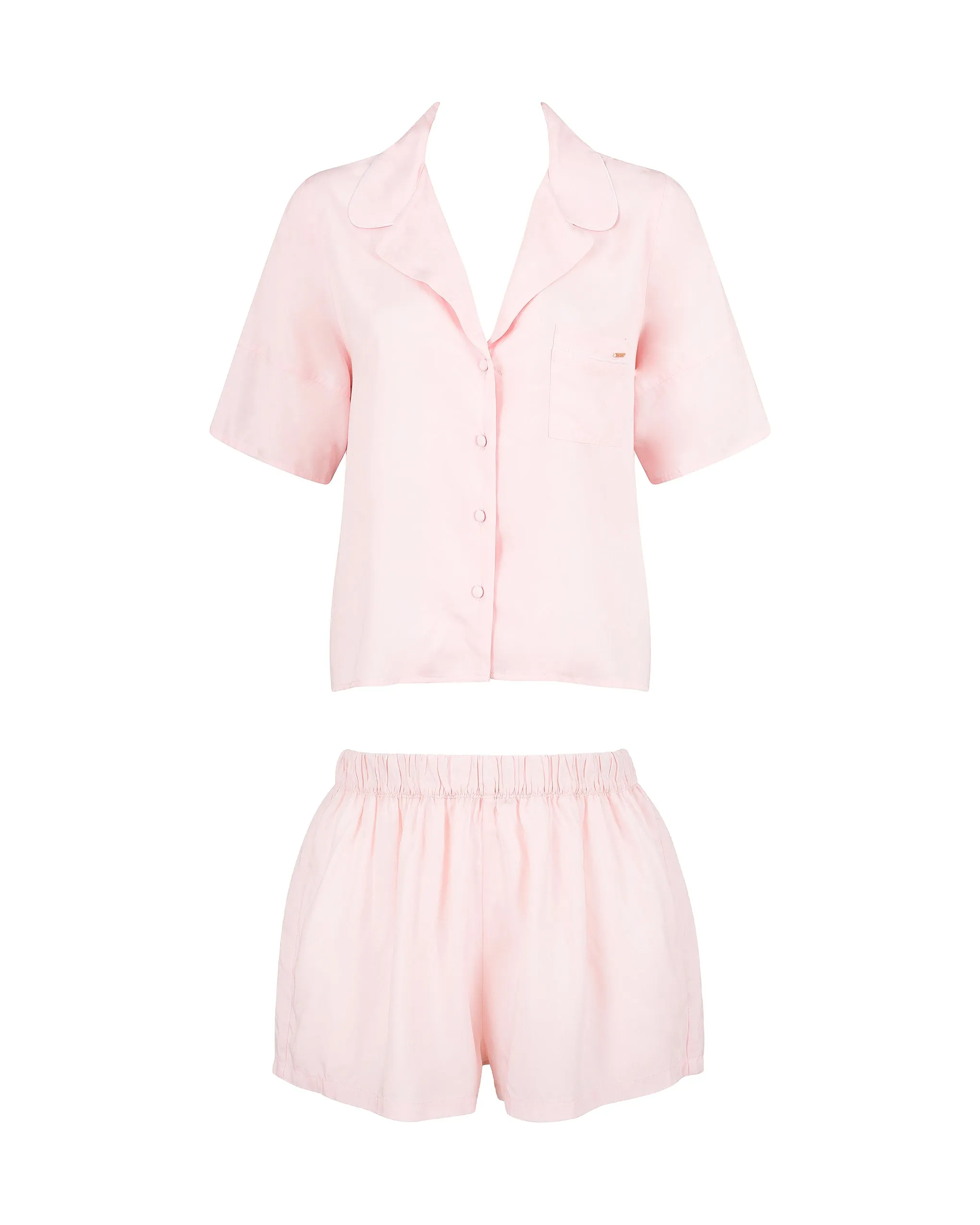 Marla Eco Viscose Short Pyjama Set Pale Pink