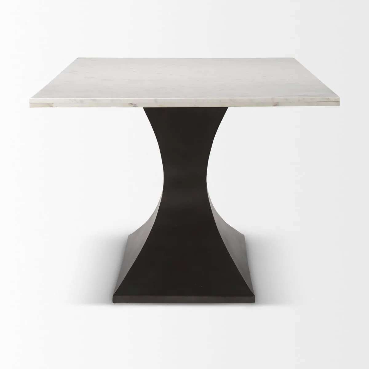 Maxton Dining Table White Marble | Black Metal