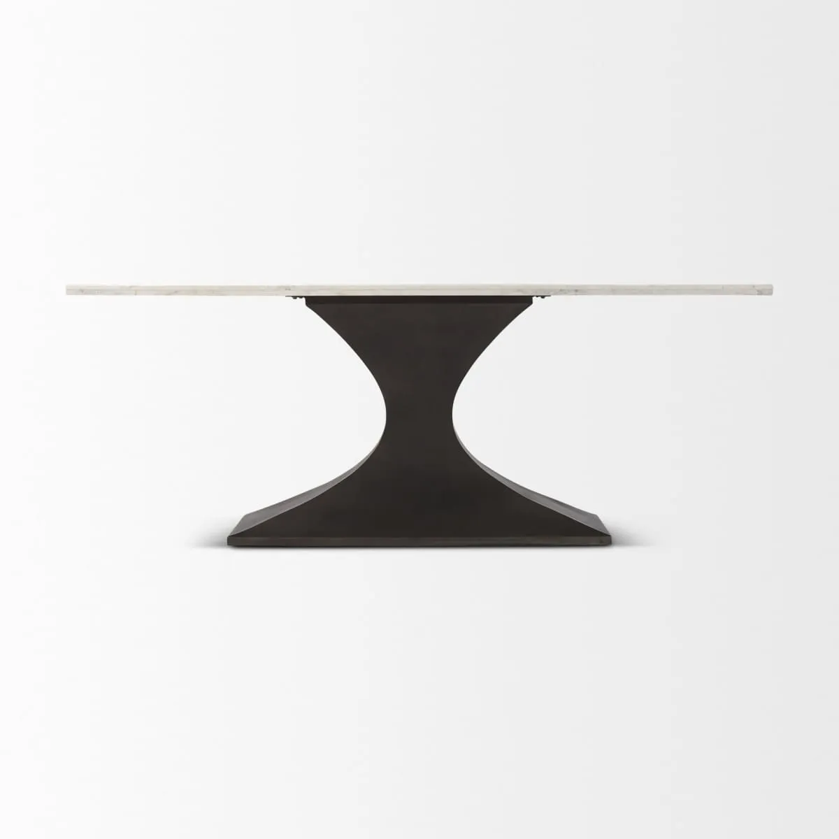 Maxton Dining Table White Marble | Black Metal