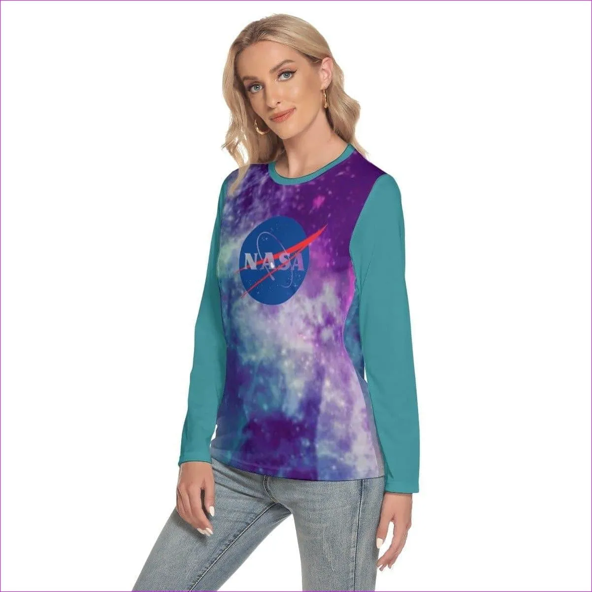 Nasa Womens Oversize O-neck Long Sleeve T-shirt