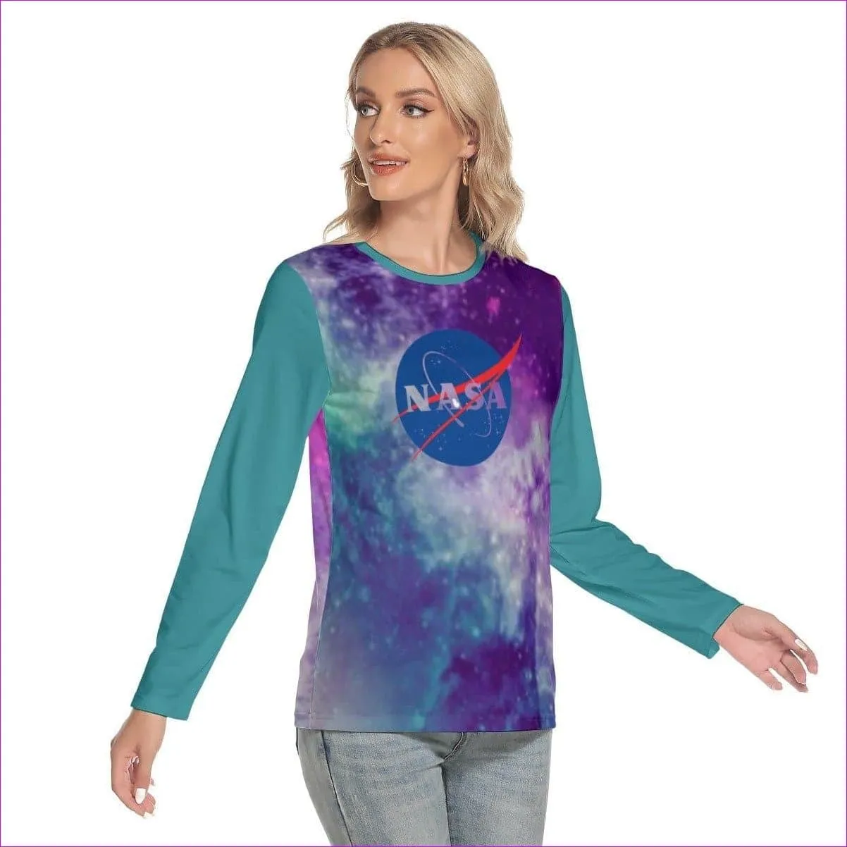 Nasa Womens Oversize O-neck Long Sleeve T-shirt