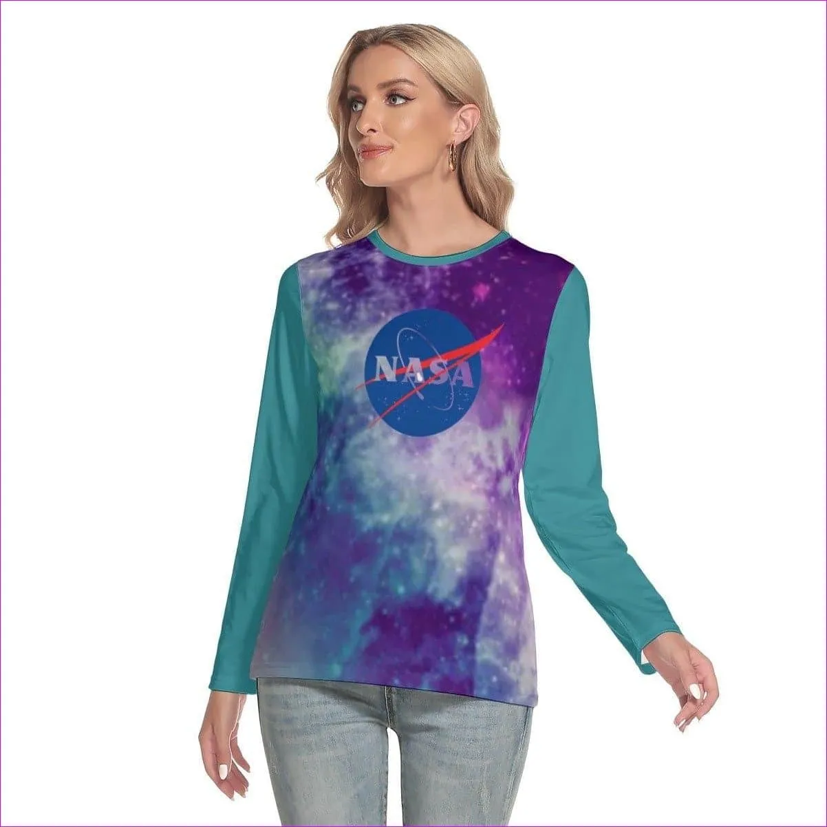 Nasa Womens Oversize O-neck Long Sleeve T-shirt