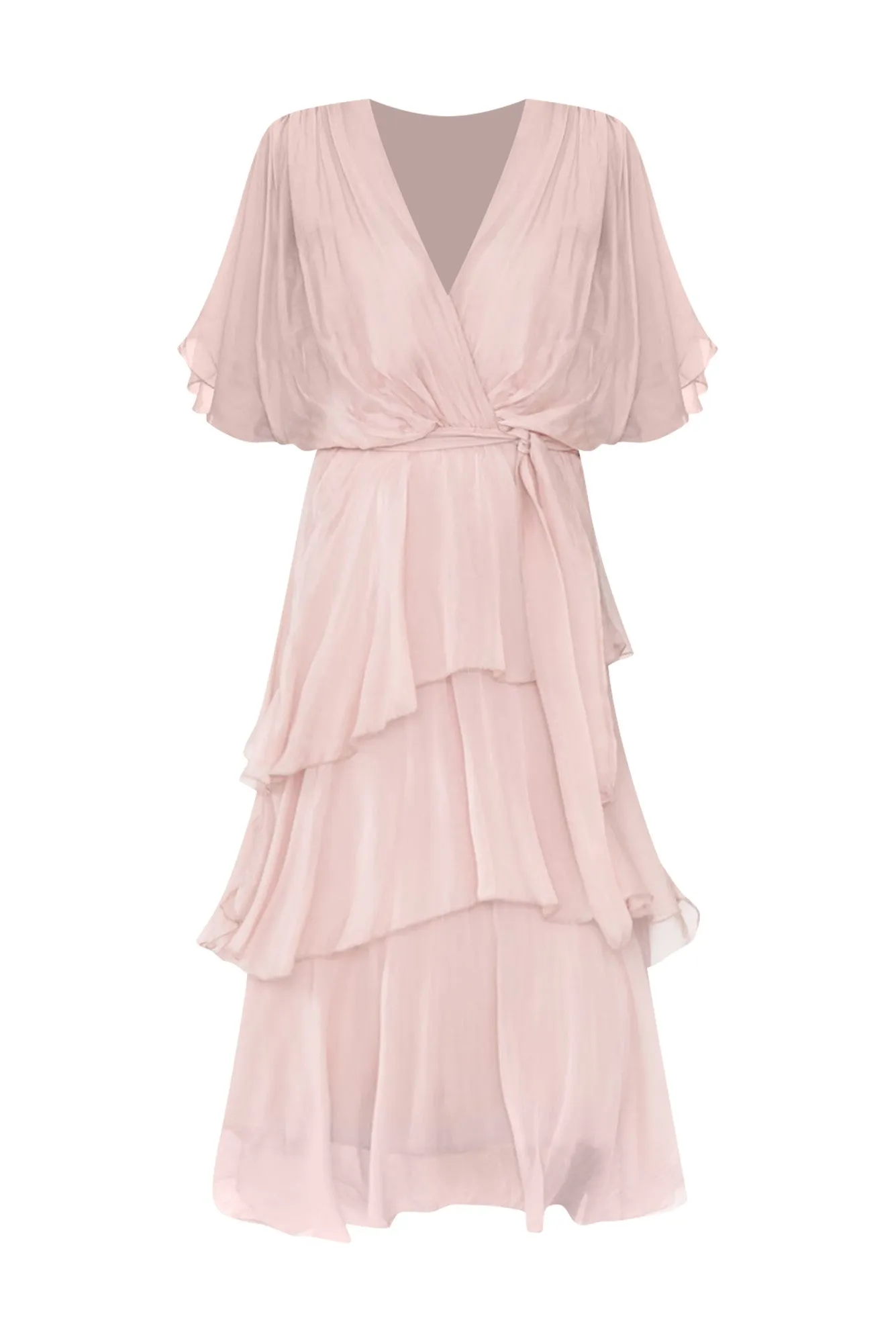 Natalie Blush Silk Layer Dress