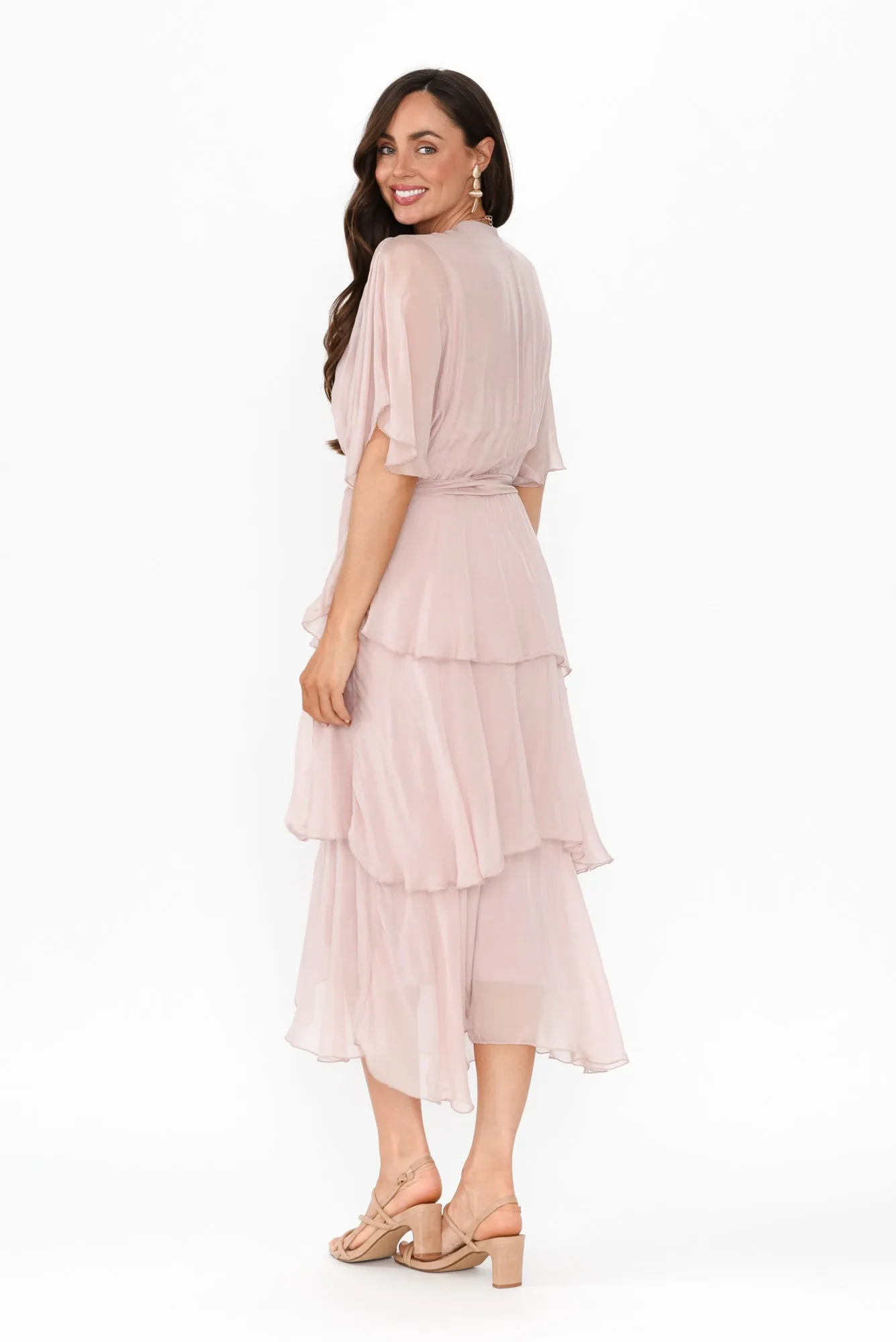 Natalie Blush Silk Layer Dress